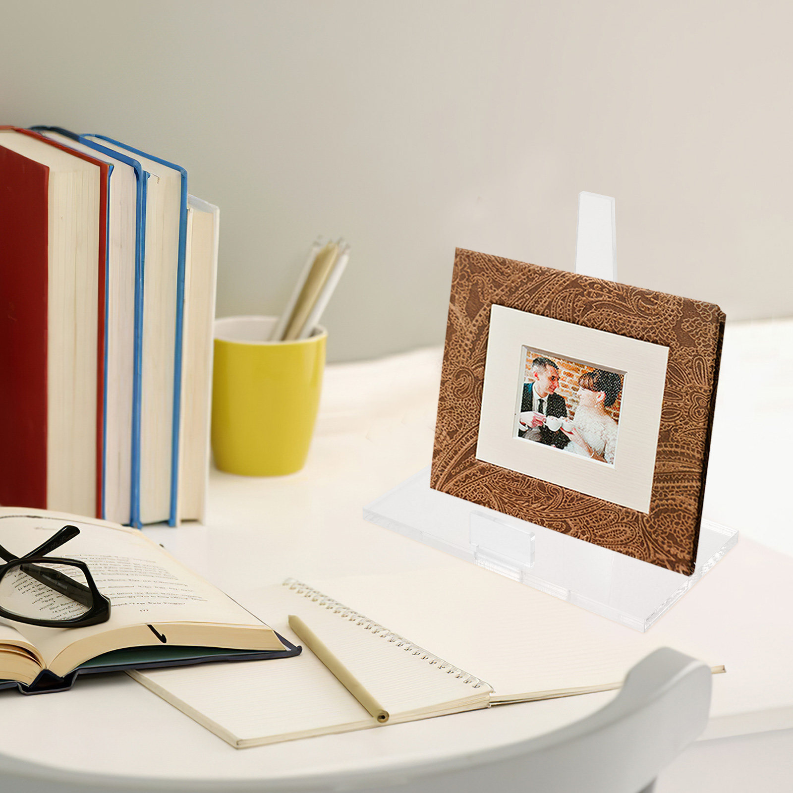 Clear Acrylic Book Stand Holder - Suporte portátil pequeno para molduras de