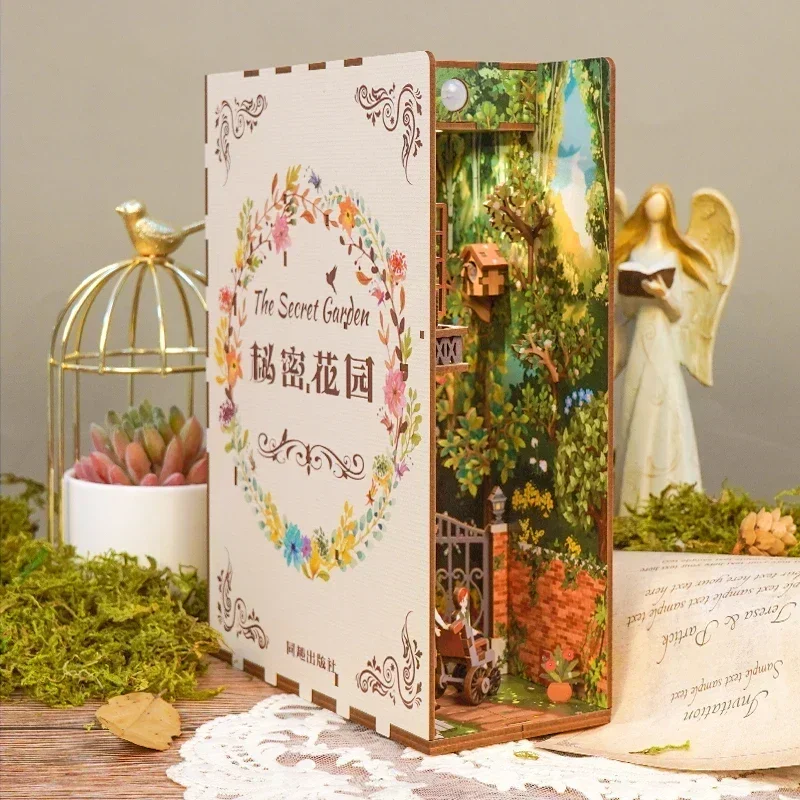 Diy Wooden Book Nook Kit Shelf Insert - Diy livro de madeira nook prateleira