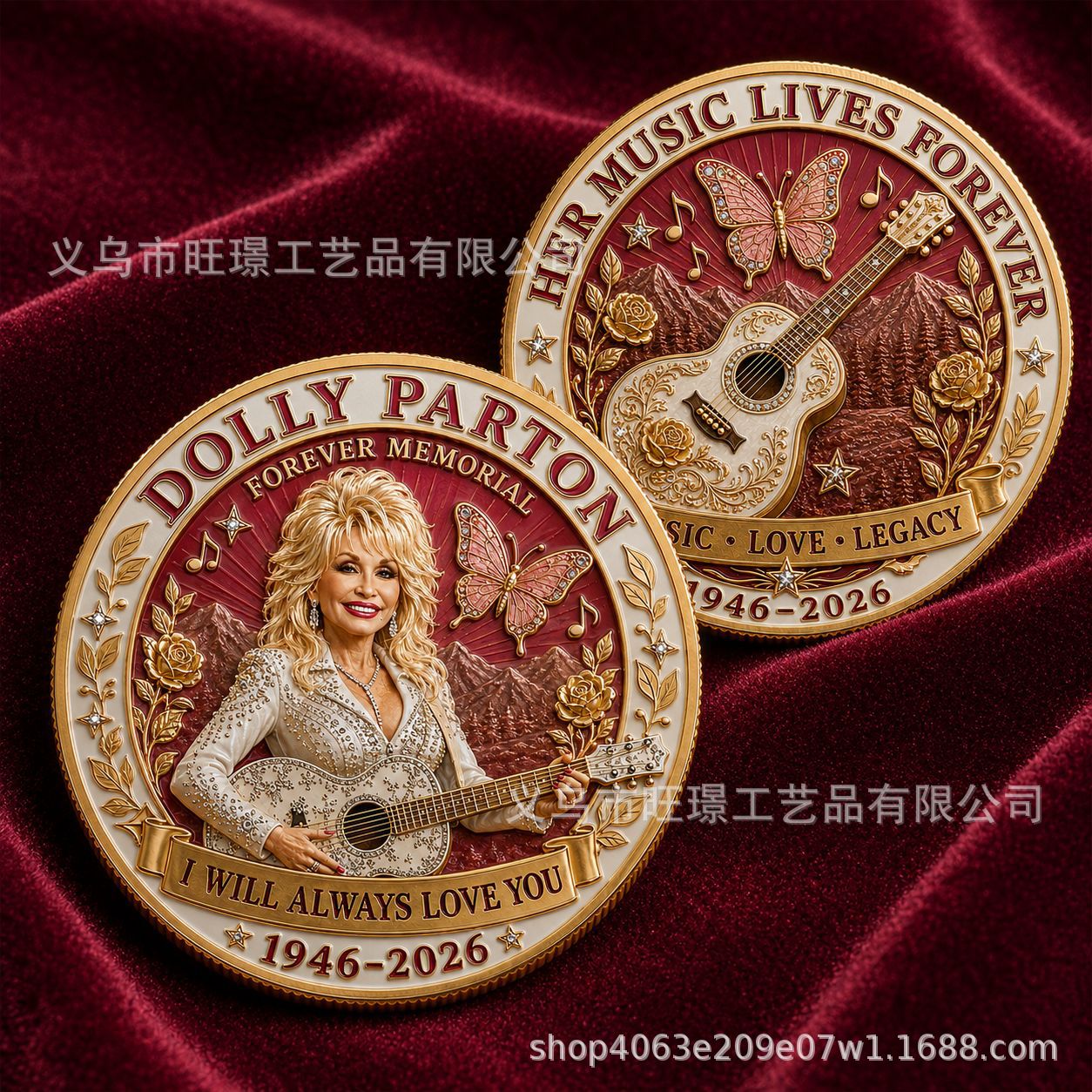 Music - Moeda comemorativa Dolly 1946-2026, moeda comemorativa