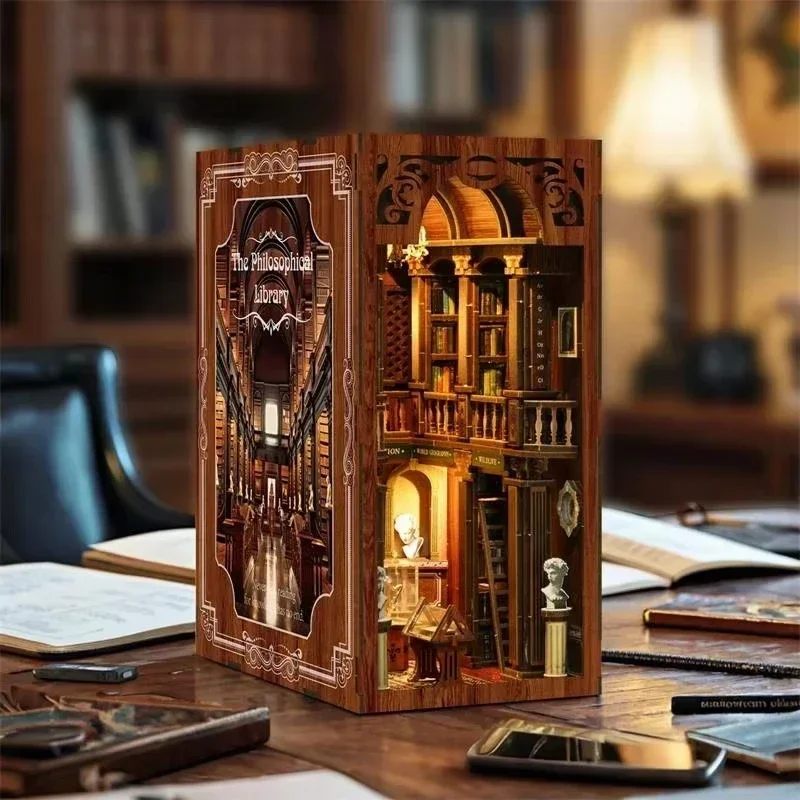 Estante de livros com tema fil - Diy Wooden Book Nook Kit Shelf Insert avaliação e preço
