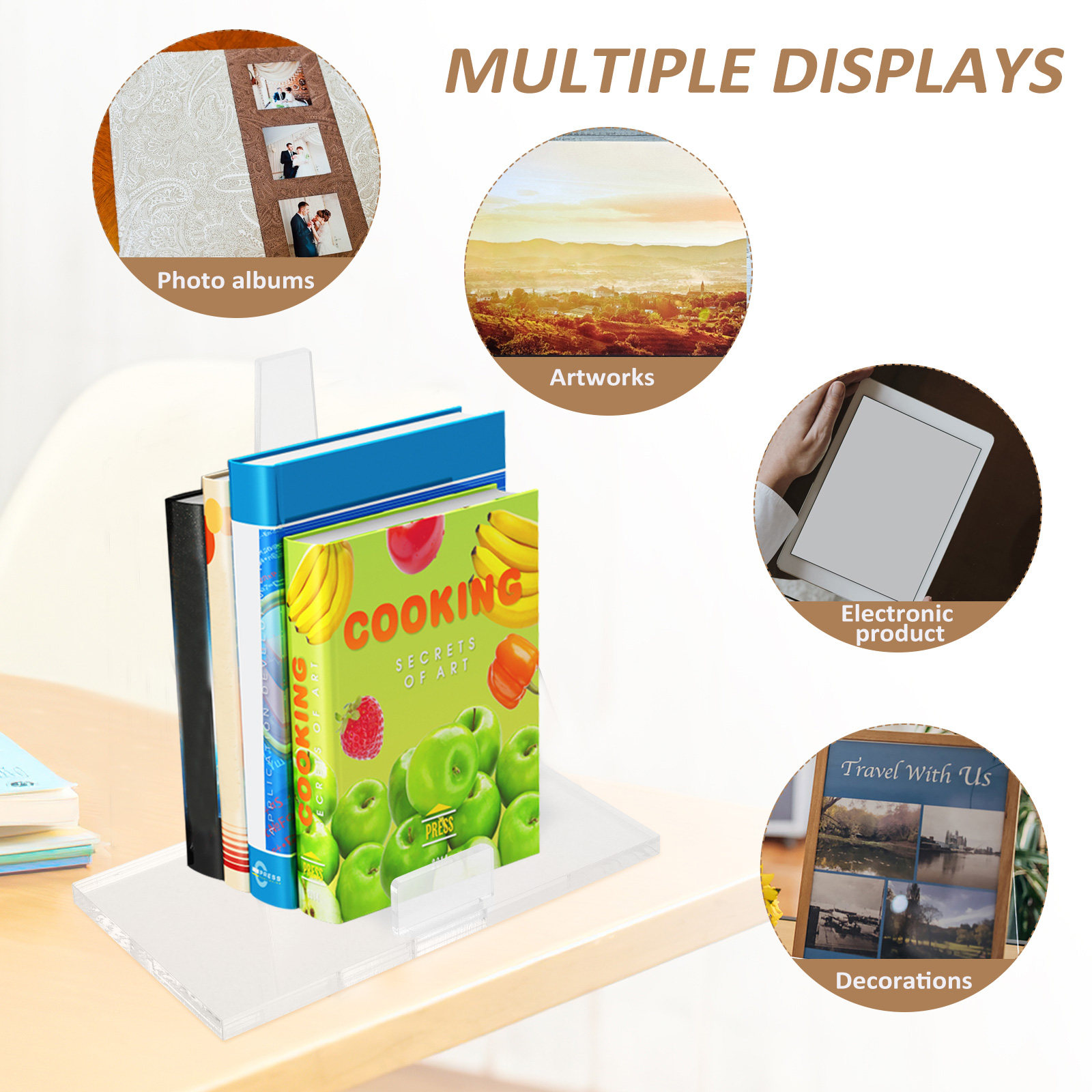 Suporte portátil pequeno para  - Clear Acrylic Book Stand Holder avaliação e preço