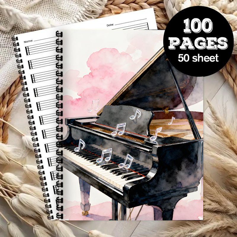 Caderno de Música Tamanho A4,  - Blank Sheet Music Notebook avaliação e preço